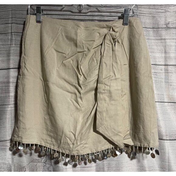 Jason Wu Beige 2-Piece Set Top Skirt With Coin Trim Size 4 Beach Resort Coastal - Picture 3 of 14